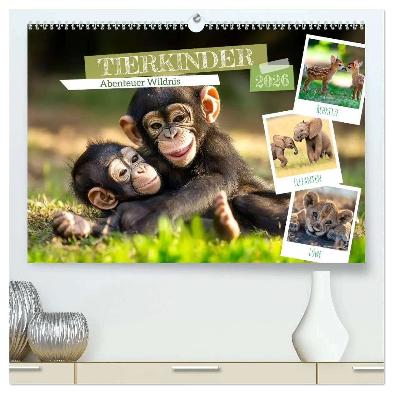 Cover: 9783516594171 | TIERKINDER Abenteuer Wildnis (hochwertiger Premium Wandkalender...